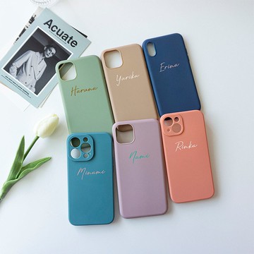 iPhone 限量智能手機保護殼 軟 TPU 保護殼 [暗色 6 色刻名字] 字母 Nuance 彩色 iPhone OS06U