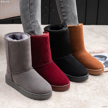 雪地棉鞋 雪地靴 長中筒短加厚絨高幫加絨防滑平底短棉鞋 雪靴 防滑雪靴 女生雪靴 棉鞋 厚底雪靴