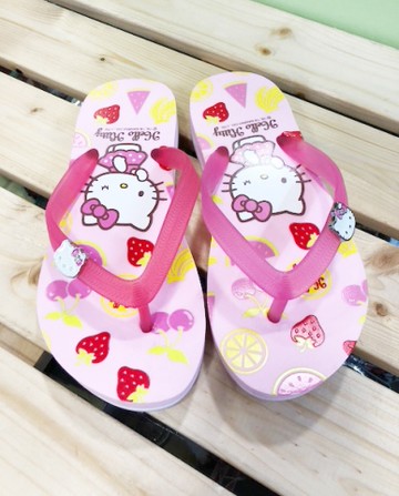 【震撼精品百貨】Hello Kitty 凱蒂貓~台灣製Hello kitty正版兒童拖鞋-水果粉色(17~23號)#16852