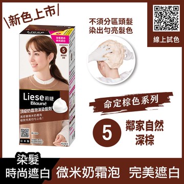 Liese莉婕頂級奶霜泡沫染髮劑5鄰家自然深棕