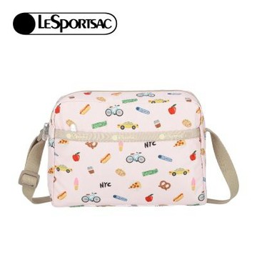 Lesportsac Daniella Crossbody 拉鍊斜背包 側背包 通勤隨身包 七夕浪漫購 送禮 禮物 推薦 女包-紐約城市插畫
