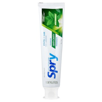 Xlear, Spry® 防齲齒含氟牙膏，綠薄荷味，5 盎司（141 克）