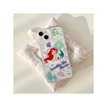 美人魚適用蘋果15promax磁吸支架手機殼iPhone14透明13MagSafe無線充電12/11防摔15少女心公主女款軟殼保護套