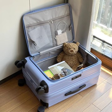 ??前開蓋行李箱大容量側開女2024新款可擴展多功能拉桿箱旅行箱男