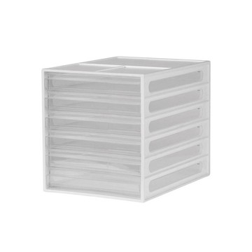 樹德SHUTERA4桌上型資料櫃DD-1206(6抽)-白色/黑色