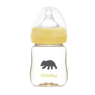 US BABY 【優生】真母感PPSU奶瓶 寬口徑S 160ml-綠蠵龜 / 台灣黑熊 2入