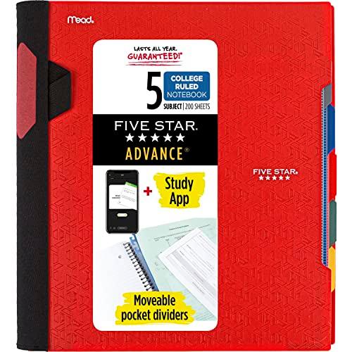 (Red) Five Star Advance Spiral Notebook  Subject  College Rule 