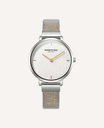 Kenneth Cole | Slim Water Resistant Mesh Stainless Steel Bracelet Watch in TT SILVER/GOLD
