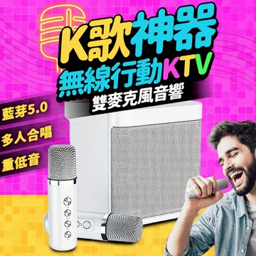 【贈收納袋】YS-203 無線麥克風音響｜藍牙K歌音響 攜帶式KTV 行動音響