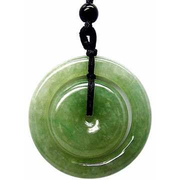 蘋果綠超大子母平安扣 天然A貨翡翠墜鍊玉墜子項鍊H05