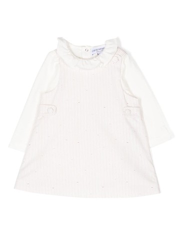 Emporio Armani Kids - striped cotton dress set - kids - Cotton - 12 mth - White