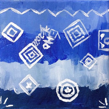 壓克力畫作 - 藍染