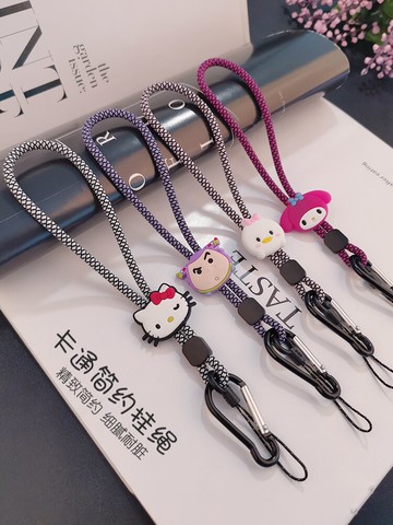 手機掛繩短款手腕掛鏈卡通硅膠可愛公仔吊墜掛件帶子情侶掛飾手機殼通用手工編織吊繩