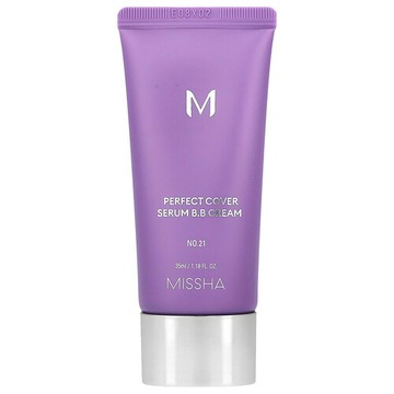 Missha, Perfect Cover 精華 BB 霜，21 號淺米色，1.18 液量盎司（35 毫升）