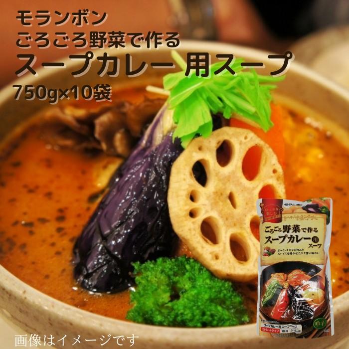 モランボン ごろごろ野菜で作る スープカレー 用スープ 750ｇ×10袋 鍋1回分 3〜4人前 ストレートタイプ