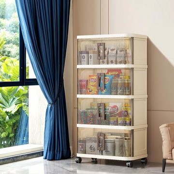 Mr.box  40面寬拉門式摺疊四層收納櫃-附滑輪  兩款可選