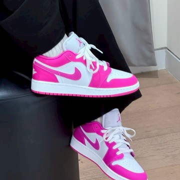 S.G NIKE Air Jordan 1 Low GS FV8486-600 多巴胺 大童 女鞋 白 桃紅 AJ1一代