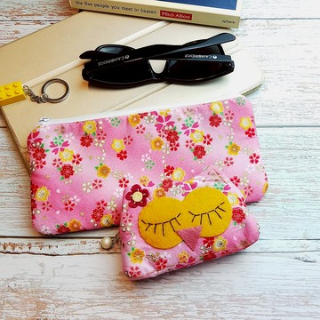 拉鍊包 零錢包 化妝袋 筆袋 收納包兩件套 (PS-040)