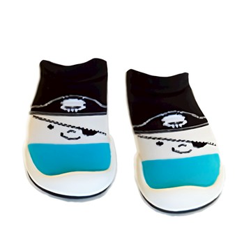 Komuello 學步鞋 1雙 韓國產 精梳棉 鞋底-TPE熱可塑彈性體  125mm  虎克船長 藍