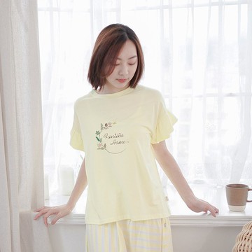 MIT有機棉蛋糕袖居家服-黃/禮物