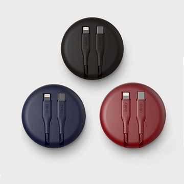 Halo MFI認證快充編織傳輸線 Lightning to USB-C 1.2M (附收納盒) 紅色