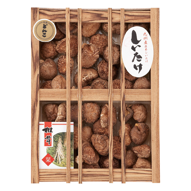 快気祝い　食品｜｜九州産原木どんこ椎茸（木箱入）　No.100　※消費税・8％｜お見舞いお返し