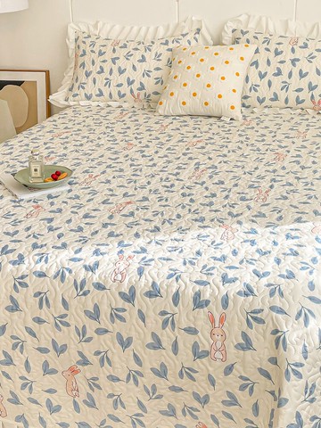 純棉網紅榻榻米夾棉床蓋單件100全棉加厚防滑床單三件套四季通用