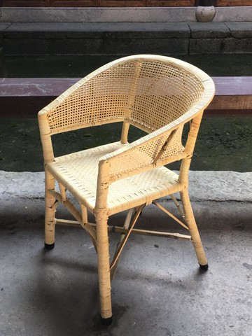 天然真藤椅子老人椅小藤椅家用編織竹椅子休閒陽台辦公靠背椅單人