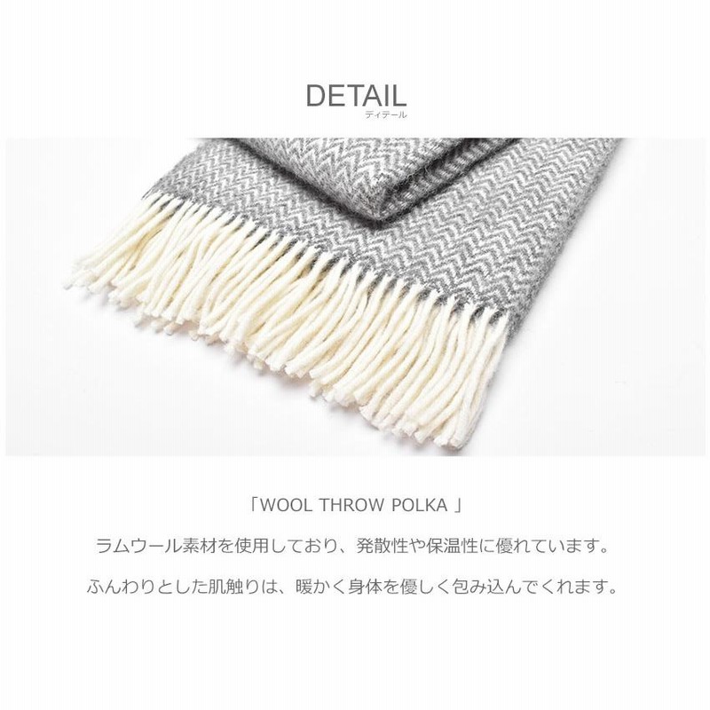 KLIPPAN スローケット ポルカ グレー ブランケット スロー