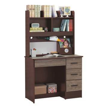 【文創集】泰吉姆 多功能3尺四抽書桌組合(三色可選)-90x57x153cm免組