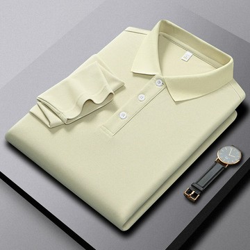 【新款熱賣】10A抗菌210G復合植物纖維輕奢男士高級感長袖POLO衫抗皺耐穿上衣t