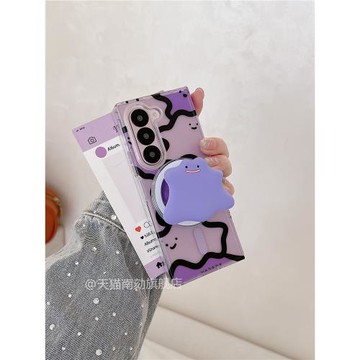 適用三星zfold7磁吸手機殼折疊屏保護套zfold5防摔zflod4新款支架可愛zf3百變怪zfold6紫色w2025心系天下w26