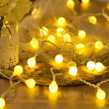 摩達客 浪漫療癒LED小圓球珍珠燈串 - 10米100燈 USB接頭  暖白光  1組