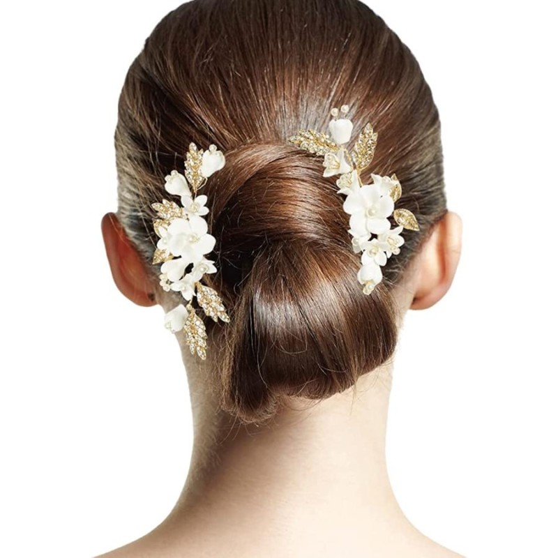 髪飾り 結婚式 ヘアピン 花 白 ヘアアクセサリー 和装 …( 白花AB