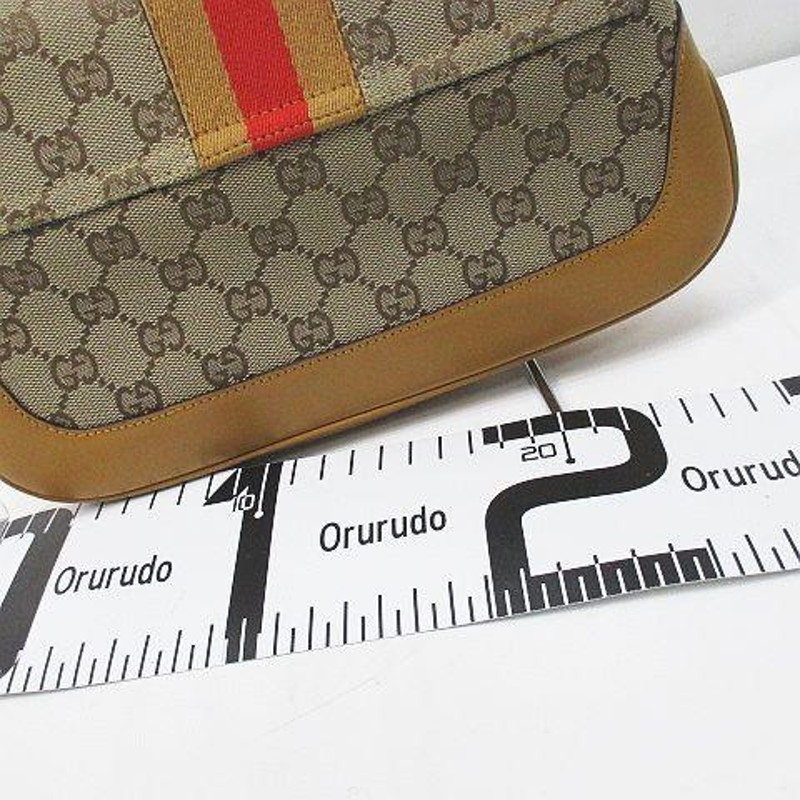 グッチ GUCCI 001 3824 3754 ジャッキー ショルダーバッグ GGキャンバス レザー ゴールド金具 ベージュ イタリア製 レディース  | LINEブランドカタログ