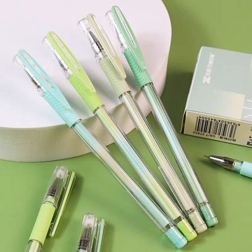 天卓筆半色調拔蓋中性筆全新設計0.5mm黑針管頭耐磨軟握筆身蓋帽