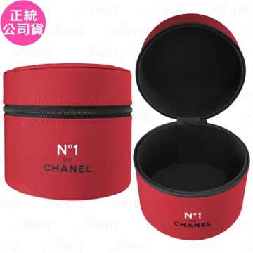 CHANEL 香奈兒 1號紅色山茶花圓筒收納盒(公司貨)