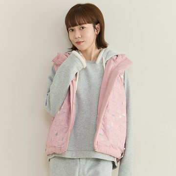 a la sha 小波浪壓紋鋪棉背心