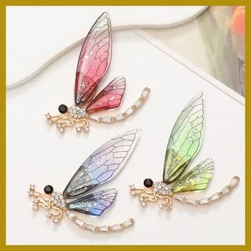 滴膠透明翅膀蜻蜓 diy飾品配件 出風口裝飾 手機殻美容貼鑽材料 手作材料 奶油膠配件 飾品材料 飾品配件 diy手機殼