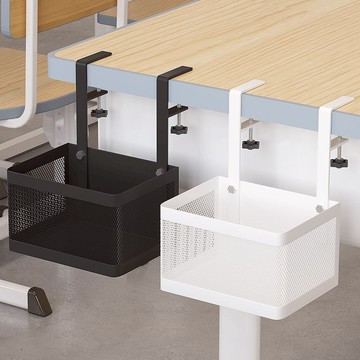 桌下置物架理線架工位改造桌邊收納神器電腦桌面底下懸掛整理籃筐