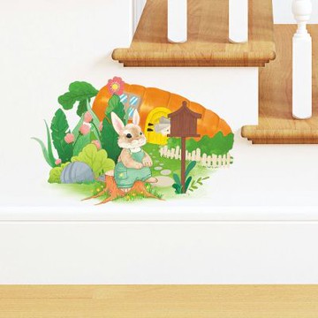 【MR.ZAKKA】創意萬用裝飾貼紙-童趣主題 可愛卡通小兔子信箱 居家布置 DIY可移式壁貼 無痕壁貼 牆貼