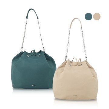 agnes b.金屬LOGO尼龍2用水桶包 -多選色