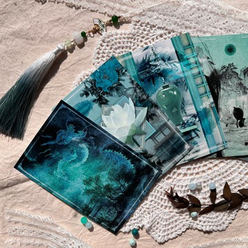 白玉亭 雋刻明信片組