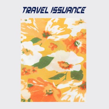 TRAVEL ISSUANCE 橙色涂鴉花朵滿印潮牌休閑百搭夏威夷風沙灘短褲