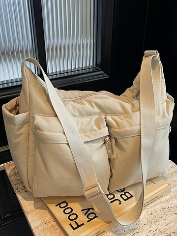 尼龍布大容量托特包肩背包 尼龍布包包女托特包大容量夏季可斜挎2025新款百搭單肩上課通勤包