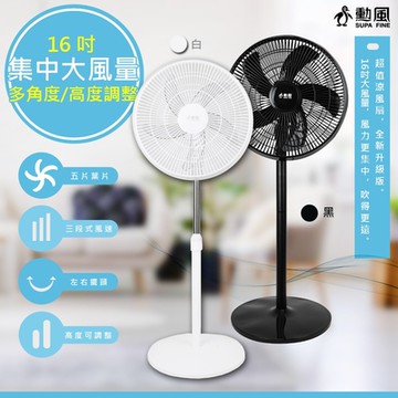 【勳風】16吋導流旋風式電風扇立扇循環扇(BHF-K1141)新型導流網-黑白任選