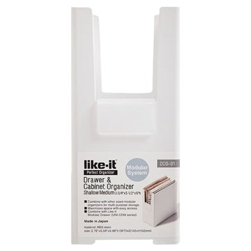 like-it 抽屜窄型收納盒  S(7 x 14.2 x 15.2cm)  1層  白色