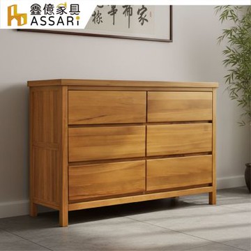 ASSARI-中式全樟木實木六斗櫃(寬127*深55*高91cm)
