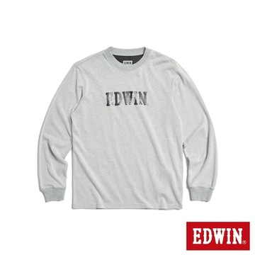 EDWIN 男裝 石墨烯發熱薄長袖T恤-銀灰色