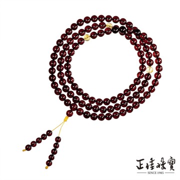 【正佳珠寶】琥珀血珀 頂級高淨體血珀 8.8-9.3mm 108顆轉運珠 琥珀血珀念珠佛珠